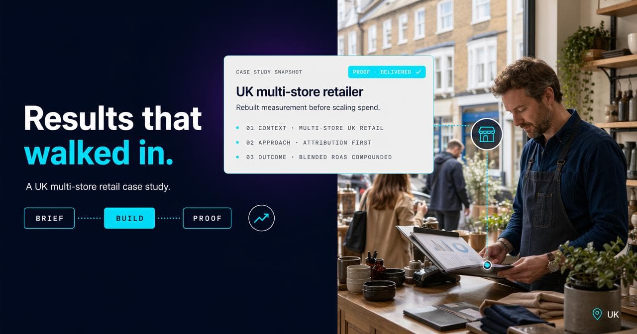 Retail marketing case study: UK multi-store at 9.5x ROAS