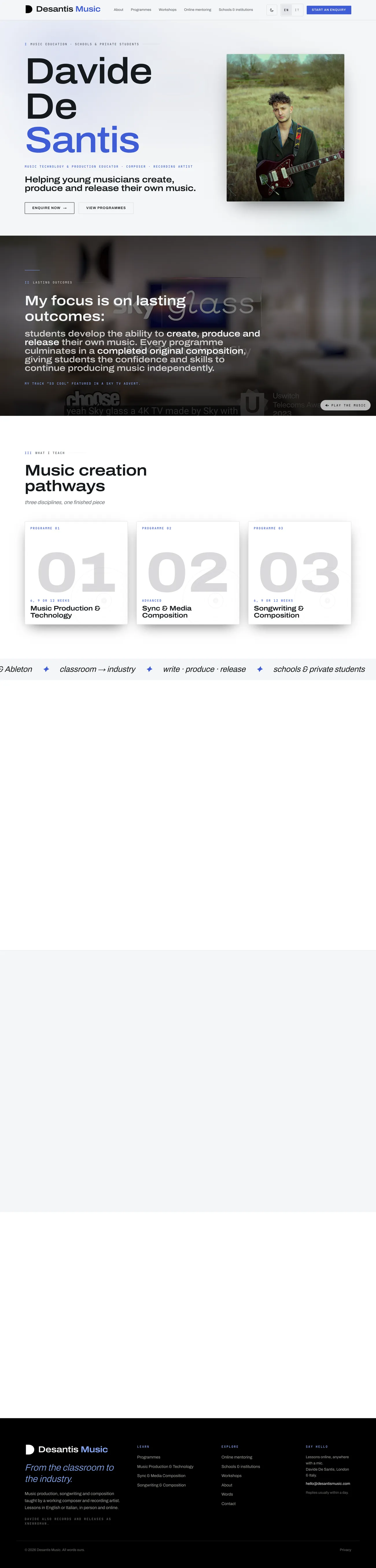 De Santis Music website