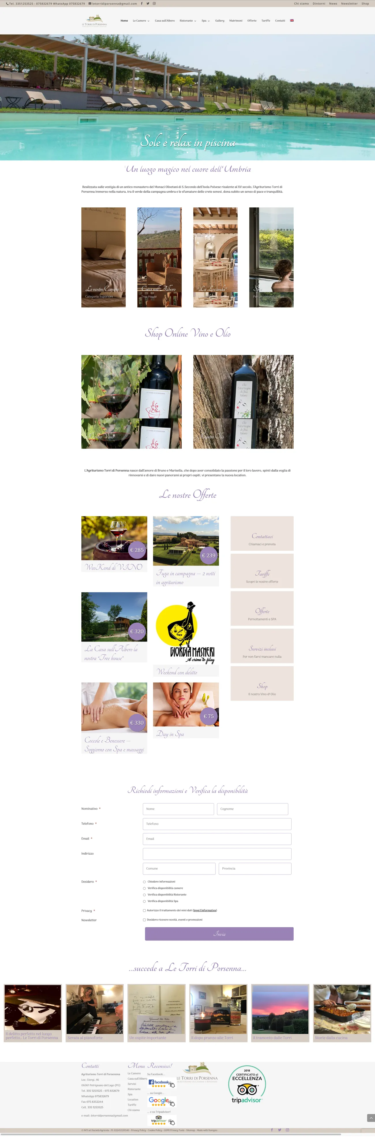 Le Torri di Porsenna old website homepage, captured on the Wayback Machine in 2024